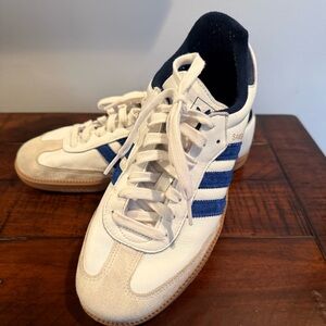Adidas Samba White and Blue Trainers Size 10.5